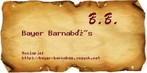 Bayer Barnabás névjegykártya